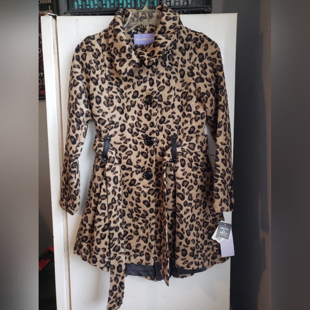 Material Girl Leapord Button Coat